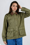 Easy Breezy Button Down Suede Jacket - Olive