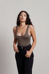 Simple Things Tank Bodysuit - Olive