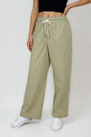 Wide Zip Vibe Drawstring Pants - Olive