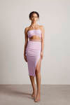 Ricky Pink Halter Top And Crossed Waist Tie Midi Skirt Set