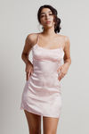 Soft Touch Pink Cross Back Satin Bodycon Dress