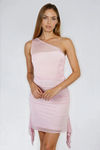 Strike Fierce One Shoulder Bodycon Mini Dress - Pink