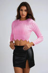 Sweet & Twisted Cable Knit Crop Top - Pink