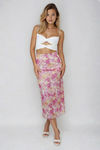 Catch the Breeze Floral Mesh Maxi Skirt - Pink/Yellow
