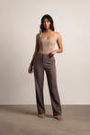 Brielle Plum Straight Leg Trouser Pants