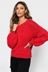 All The Feels Red Cable Knit Sweater