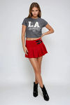 Daring Chic Pleated Buckle Skort - Red