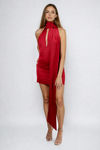 Dressed in Desire Satin Scarf Mini Dress - Red
