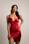 Last Forever Corset Asymmetrical Mini Dress - Red