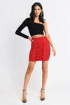 Melrose Red Lace Up Miniskirt