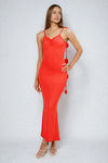 Rose Enchantment Backless Bodycon Maxi Dress - Red