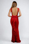 Timeless Beauty Bow Glitter Maxi Dress - Red