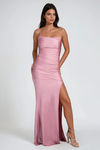 Time To Go High Slit Bodycon Maxi Dress - Rose
