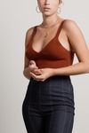 Selena Rust V-Neck Knit Tank Top