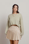 Tell Me What Sage Knit Crop Top