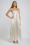 Star Moment Strapless Pleated Maxi Dress - Silver