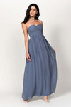 Go Glam Slate Strapless Maxi Dress