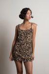 Animal Attraction Taupe Multi Leopard Shift Dress