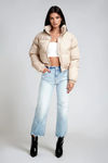 Sleek Chill Cropped Puffer Jacket - Taupe