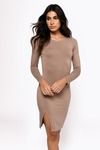 Vene Long Sleeve Bodycon Dress - Taupe