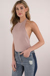 Who Goes There Taupe Bodysuit