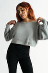 Jeanine Teal Long Sleeve Cropped Sweater