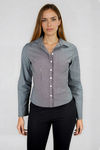 Own the Day Pinstripe Long Sleeve Shirt - Washed Black