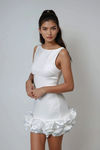 Be My Baby Ruffle Structured Mini Dress - White
