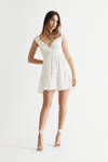 Camellia White Ruffle Tiered Skater Mini Dress