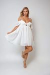 Chase The Light Eyelet Puff Mini Dress - White