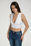 Chasing Sunshine Deep V Tank Top - White