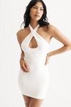 Cool Gal White Halter Keyhole Bodycon Mini Dress