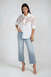 Elegant Whimsy Embroidered Blouse - White