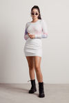 Eloise White Seamed Denim Mini Skirt