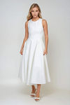Every Bit Poised Fit & Flare Midi Dress - White