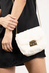 Fur Ball White Crossbody Bag