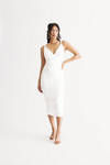 Karma White Multiway Ruched Bodycon Midi Dress