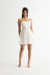 Make Me Go White Lace Skater Dress