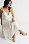 Mila White Open Back Tiered Maxi Dress