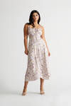 Marnie white Floral Keyhole Midi Dress