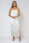 One More Kiss Sweetheart Ruffle Maxi Dress - White