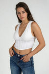 Shine Bright Sequins Corset Top - White