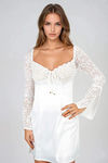 Show Off Sweetheart Lace Mini Dress - White