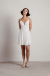 Summer Breeze White Lace Tie Back Tiered Skater Dress
