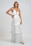 That's My Girl Cutout Tiered Maxi Dress - White