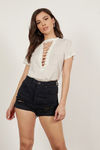 This Is What You Came For White Lace Up Tee