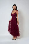 Darling I’m Yours Sweetheart Tulle Maxi Dress - Wine