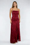 Fall For You Chiffon Open Back Maxi Dress - Wine