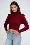 Sleek Charm Turtleneck Top - Wine