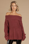 The Chills Wine Off Shoulder Sweater